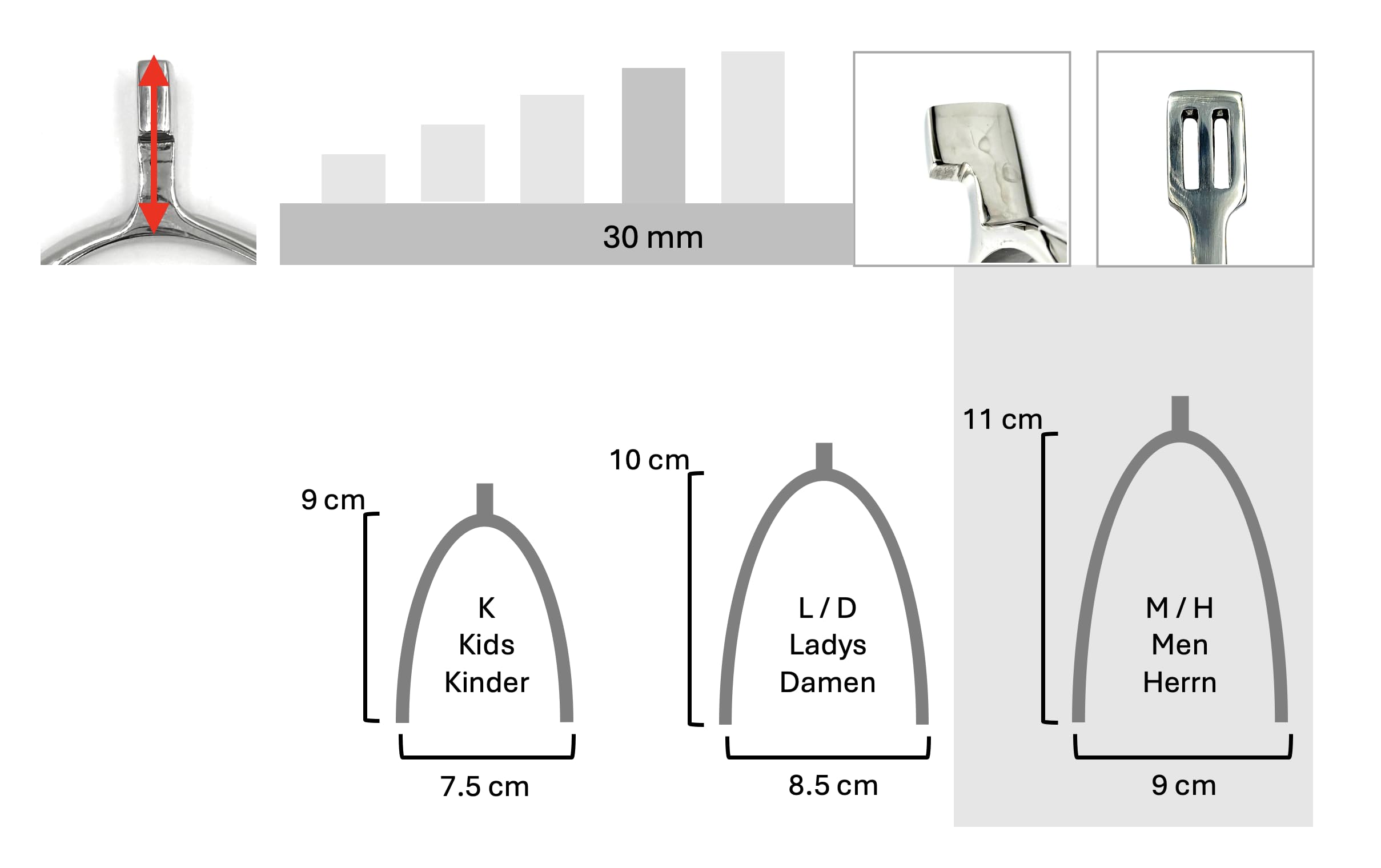 Equine Smile ES1006 Hammer Spores Riding Spurs Track High Quality Stainless Steel (Mens 30mm), silver, Herren 30 mm - Image 4