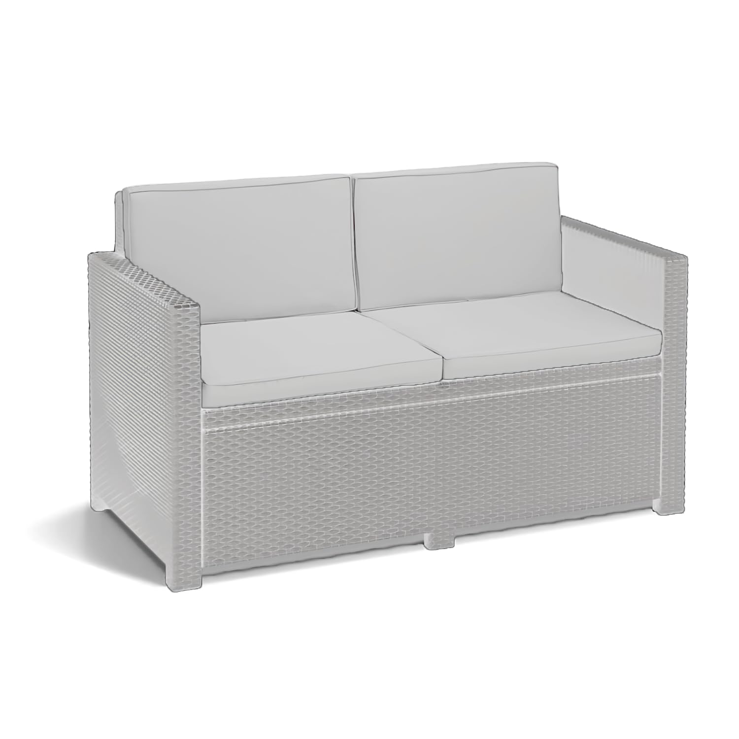 A ATH COLLECTION Rattan Outdoor Seat Cushion Pads Garden Furniture Cushions Chair Padding Patio Water Resistant 2, 3 or 4 Seater Patio Set Sofa Cushions Pads (4 PC Silver 2 Seater)