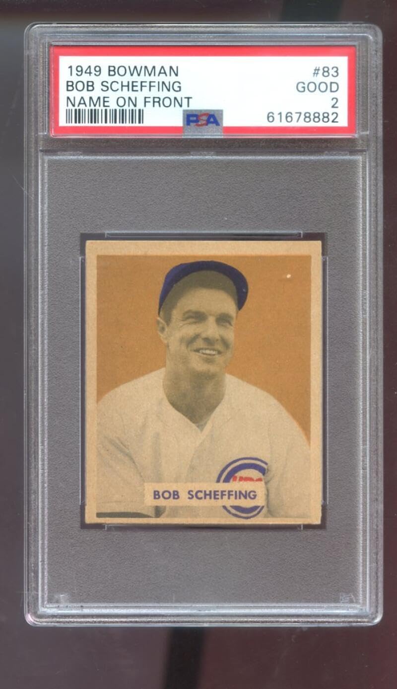 1949 Bowman #83 Bob Scheffing Name On Front PSA 2 Graded Baseball Card MLB Chicago Cubs