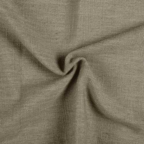 Image of TWOPAGES 52 inch inch W x 30 inch inch L Linen Blend Cafe Curtains for Kitchen Window, Light Filtering Pinch Pleated Tier Curtains, Modern Farmhouse Half Window Curtains for Bathroom, Taupe Grey, 2 Panels