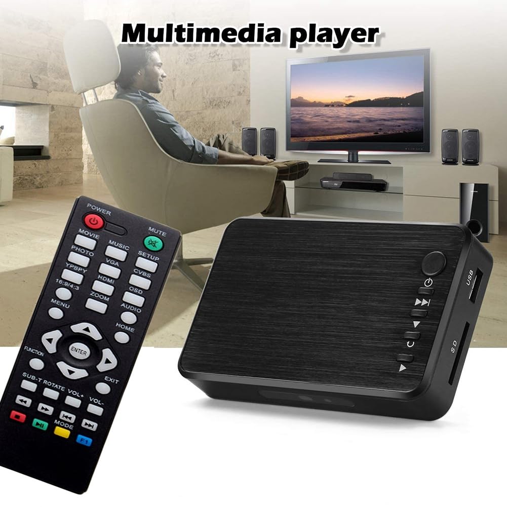 Lecteur Multimédia HD 1080P 264 Sortie AV/VGA Lecteur USB HDD pour la Diffusion/Publicité Prise UE 1 Ensemble