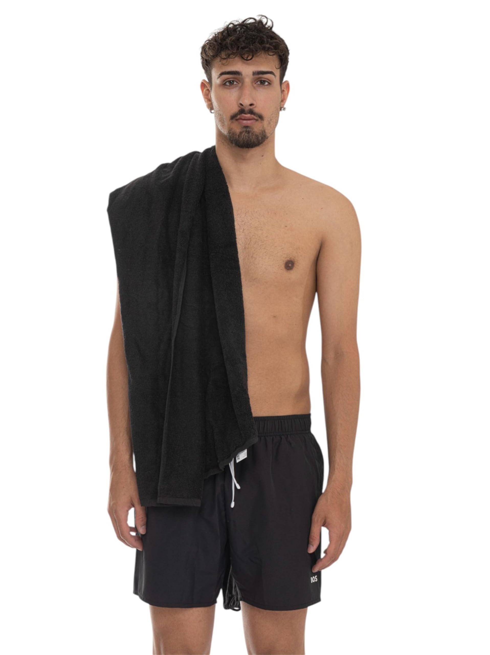 Boss Men's Black Swim Shorts And Towel Set in Size M, Sports Direct