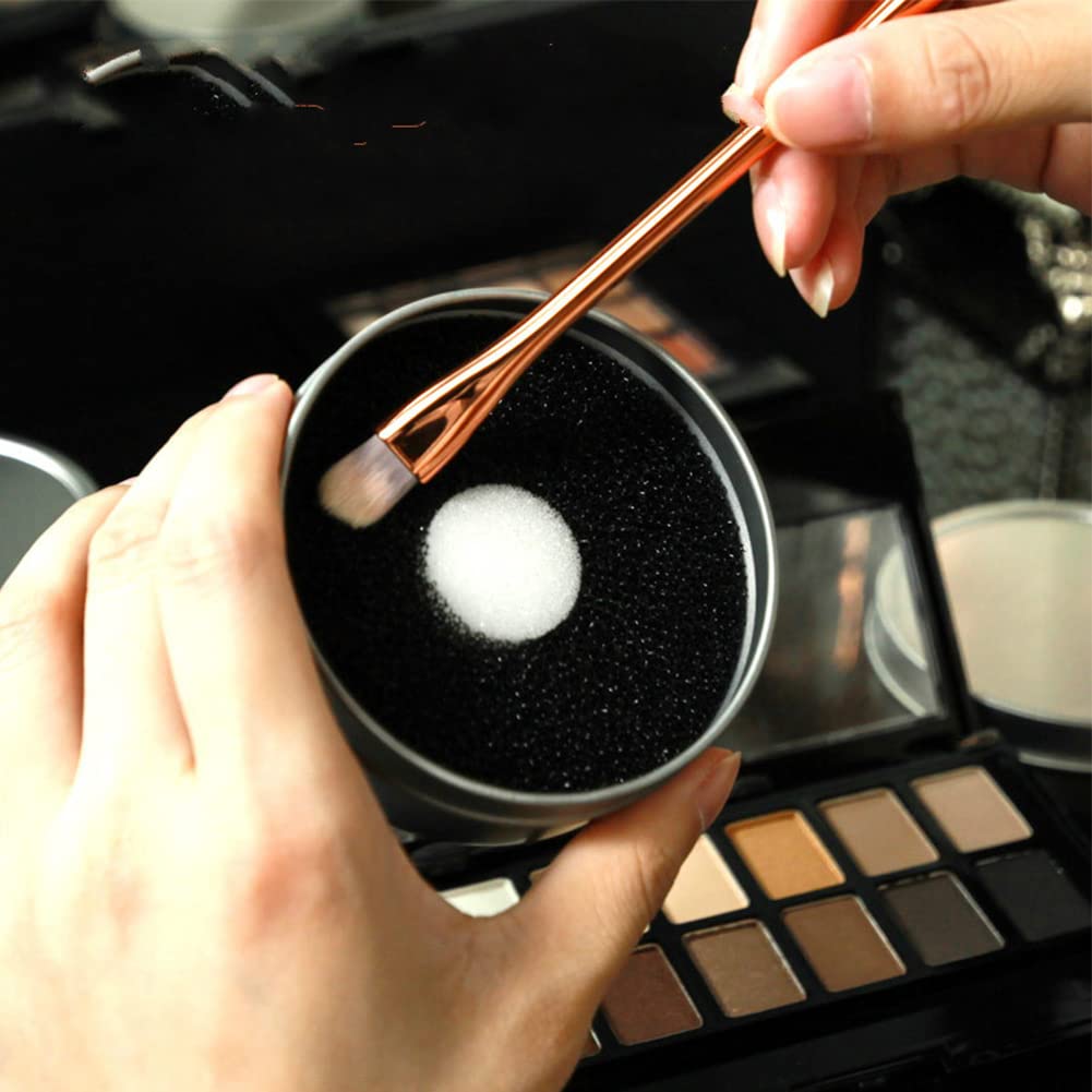 Scatola per la Pulizia di Pennelli per Spugne,Detergente per Pennelli per Trucco,Spugna Cosmetica di Pulizia Della Spazzola + Scatola Asciutta di Pulizia Della Spazzola di Separazione Umida,2 Pezzi