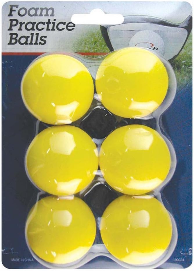 Intech Foam Golf Balls, 6 Count, Soft Yellow Lightweight Restricted Flight High-Density Foam Practice Golf Balls for Backyard or Indoors