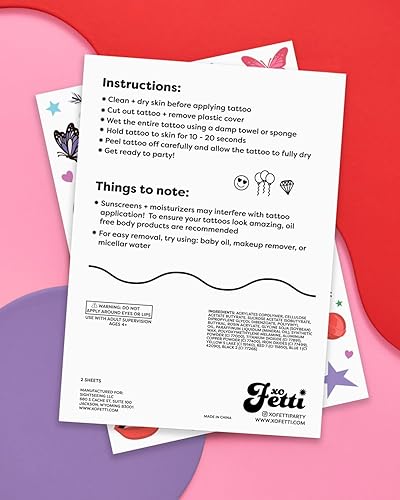 Miniatura 7 de xo, Fetti Tatuajes temporales de fiesta de mariposa morada - 64 estilos  Recuerdos de tatuaje de despedida de soltera, accesorio de cumpleaños,