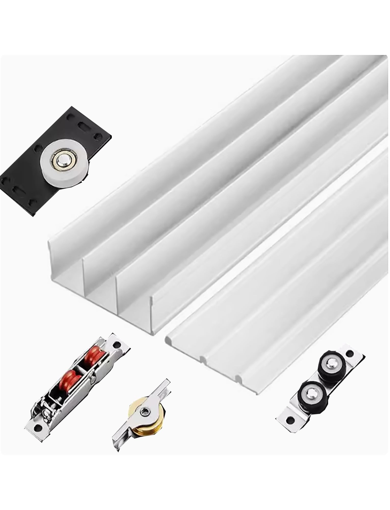 Okucia do drzwi przesuwnych, wytrzymałe aluminiowe szyny, mechanizm potrójny do dzielenia pokoju i szafy, 250 cm