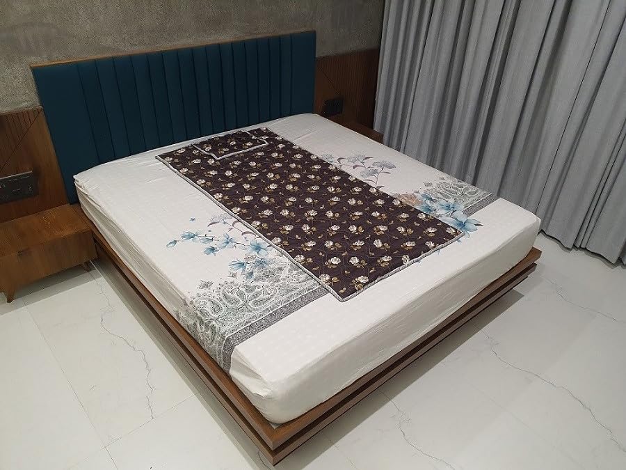 PANKHUDI Enterprise Bio Magnetic Mattress Topper/Pad & with 1 Pillow Pad Magnetic Therapy Biomagnetic Mattress (Brown,3 x 6 feet)