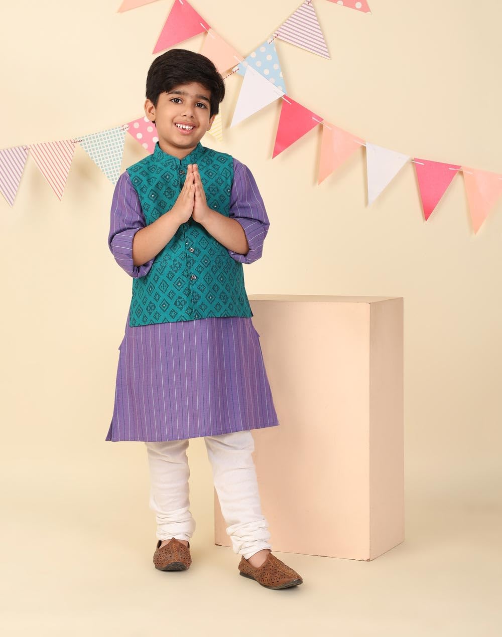 Fabindia Teal Cotton Hand Block Printed Jacket 3