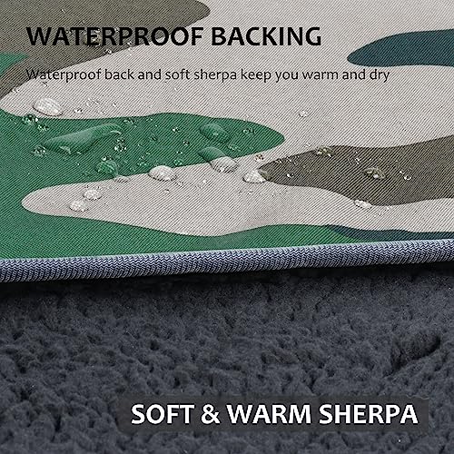 Image of Tirrinia Large Waterproof Outdoor Blanket, Soft Warm Windproof Stadium Blanket with Sherpa Fleece and Foldable for Outdoor Sport, Baseball, Football, Beach, Concerts, Car