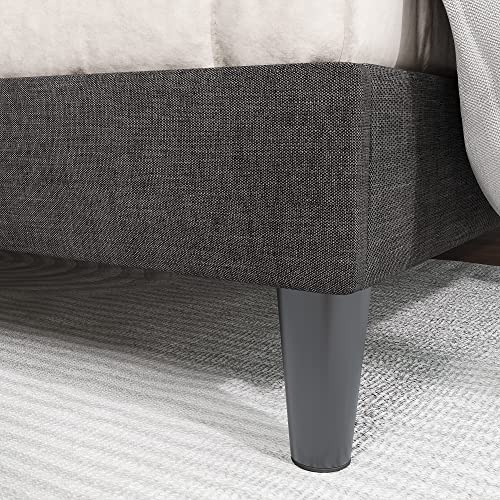 Allewie Queen Bed Frame With Adjustable Headboard/Diamond Stitched Button Tufted/Fabric Upholstered Platform Bed Frame/Wood Slat Support/No Box Spring Needed/Easy Assembly, Dark Grey #TOP7