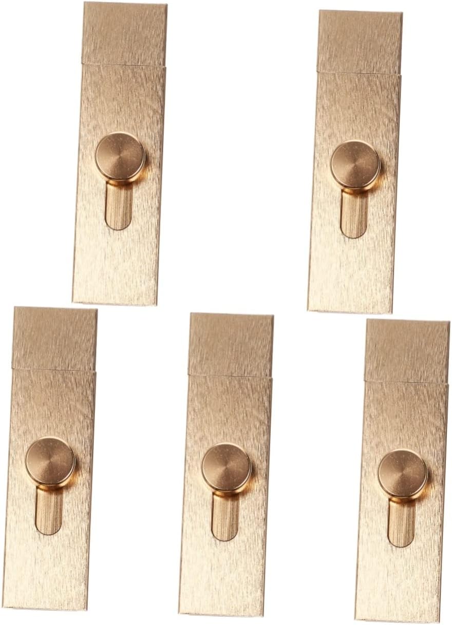 DOITOOL 5pcs Door Bolt Aluminum Alloy Flush Security Bar for Sliding Doors Latch for Garages Bathrooms and Cabinets No Easy Installation