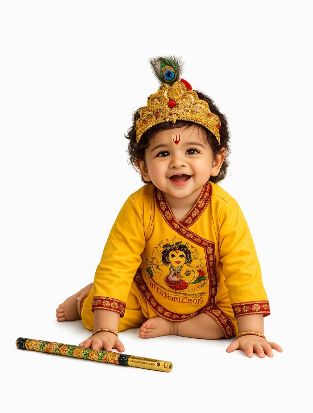 Kids dhoti kurta set for Janmashtami with Mukut & Accessories,Janmasthami special dress for toddlers