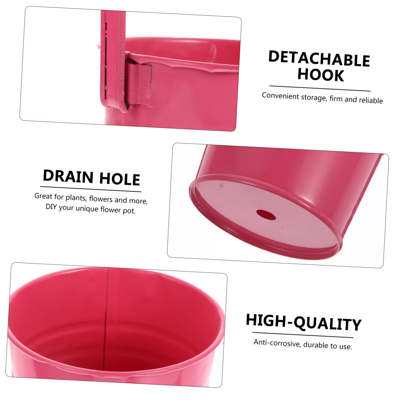 Lot De 6 Pots De Fleurs Suspendus Colorés Avec Crochets Amovibles - Pour Balcon, Extérieur, Drainage Intégré | Jardinières Murales Décoratives