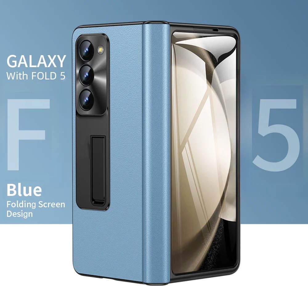 para Samsung Galaxy Z Fold 5 Funda de Cuero con bisagra de Cuerpo Completo Protección Funda para teléfono Protector de Pantalla para Z Fold 4 Funda, Verde, para Samsung Galaxy Z Fold 5
