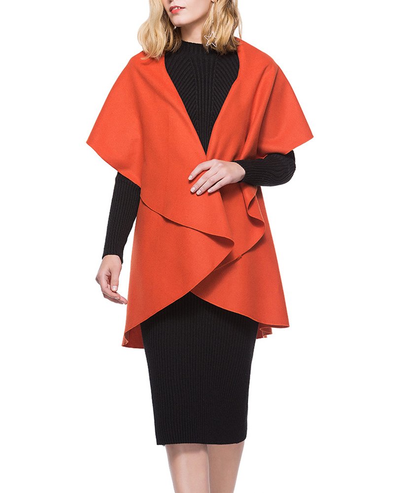 Quge Women's Warm Gilet Waterfall Vest Elegant Outwear Waistcoat Sleeveless Jacket Coat