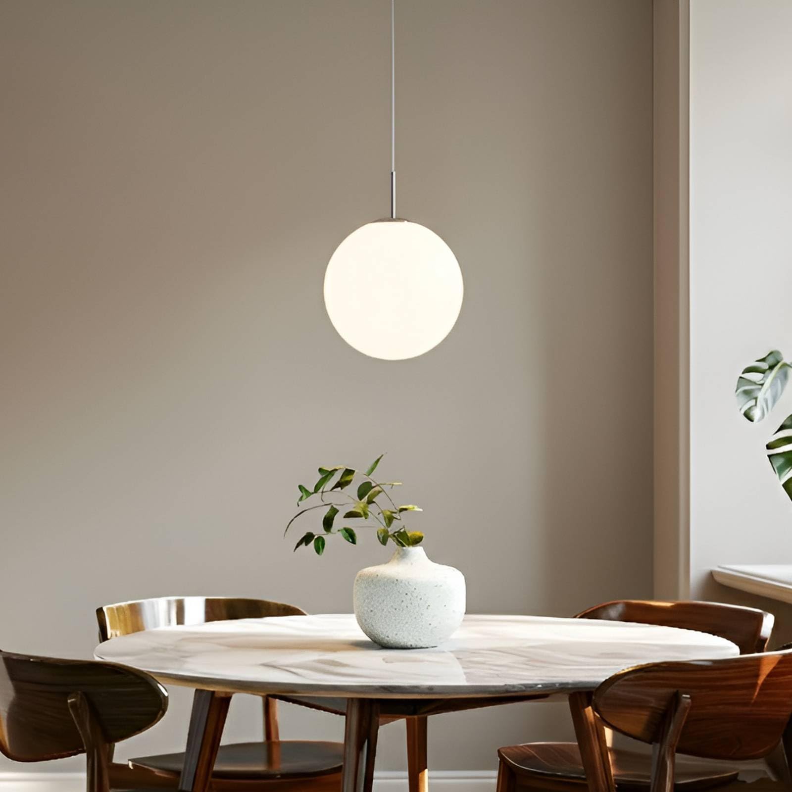 Lindby Pendelleuchte Marike (Modern) in Weiß aus Glas (1 flammig, E27) - Hängelampe Esstischlampe Hängeleuchte Wohnzimmerleuchte