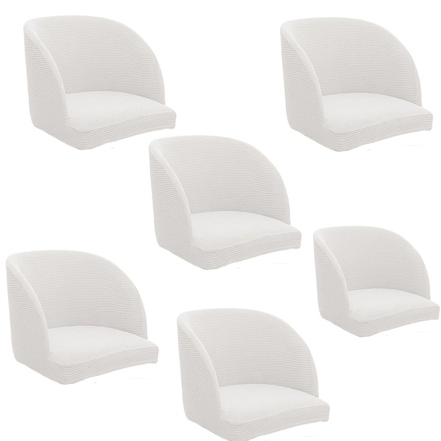Lot de 4, 6 ou 2 housses de fauteuil extensibles pour chaises de bureau et de cuisine, dossier incurvé, motif Scandian Sle noir, 6 pièces