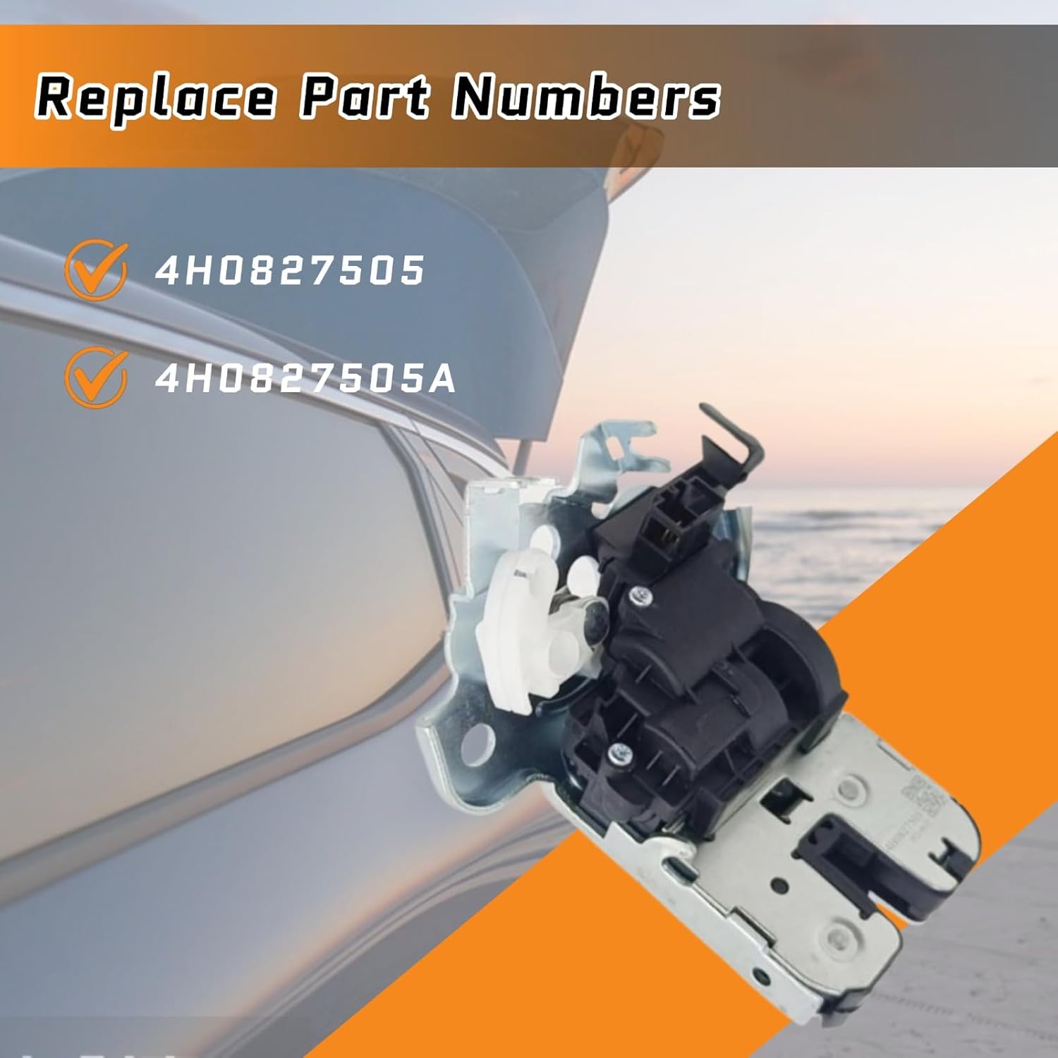 4H0827505 4H0827505A Rear Trunk Lock Latch Actuator Replacement for Audi A3 Cabriolet A8 TT RS3 TTRS VW Golf Cabriolet