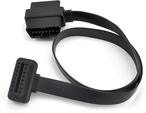 Cable divisor OBD2 de 20 pulgadas19.7 in, OBD-II, 16 pines, hembra a machohembra, conector de extensión de cable plano, cable de diagnóstico para