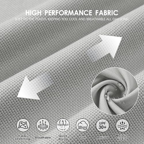 Image of Mens Golf Shirt Long Sleeve Moisture Wicking Dry Fit Performance Solid Pique Collared Golf Polo Shirts for Men