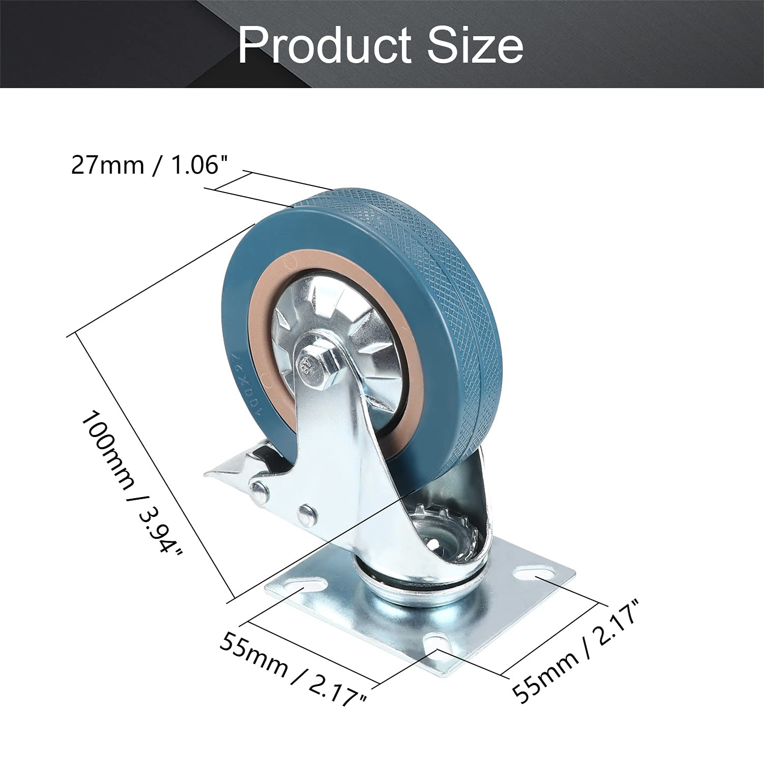 MroMax Ruote girevoli da 5 cm in nylon girevole a 360 gradi