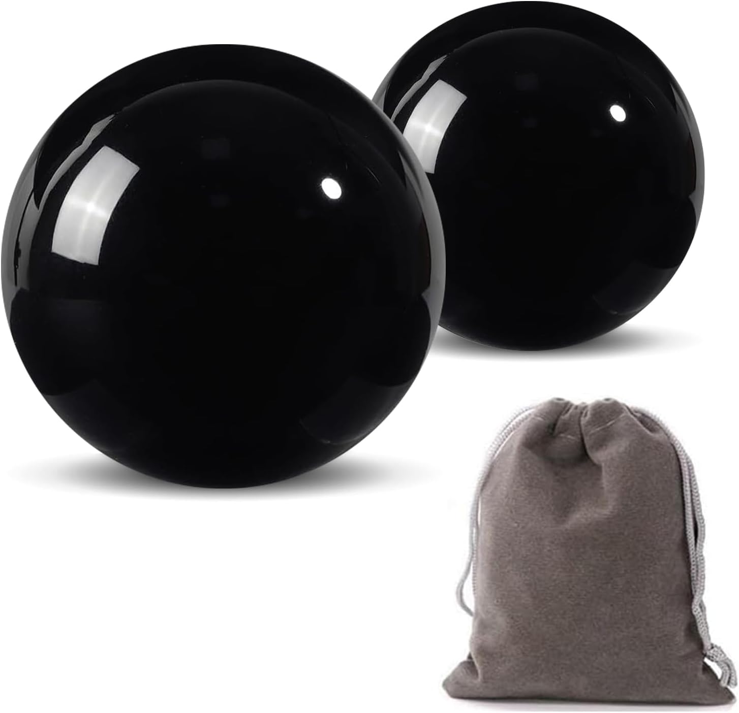 Traditional Chinese Baoding Balls, Marble Health Exercise Stress Relief Balls, Dark Green, 2-Piece Set (Dark Green, Small-1.38")