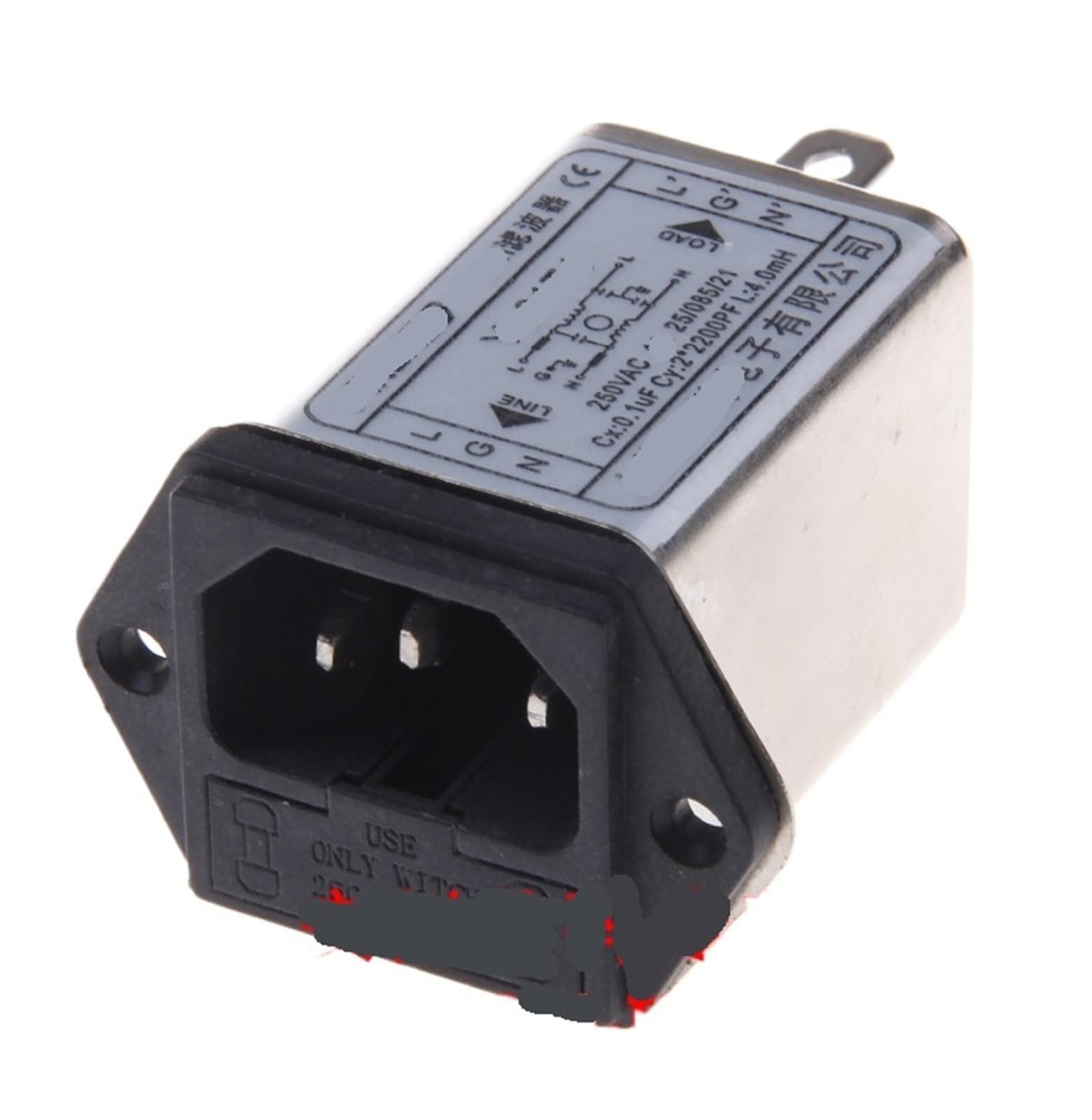 Inductance YL03T1 de type prise pour purifier le courant secteur