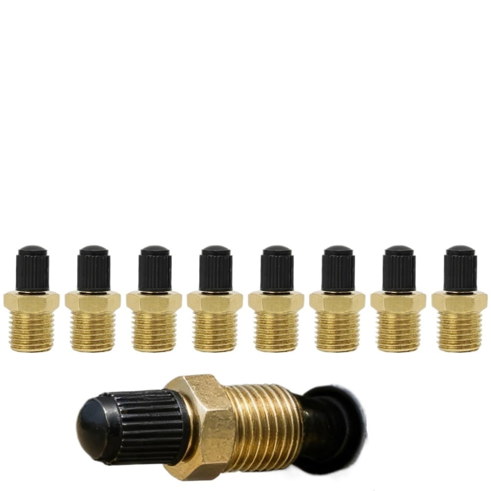 Ventilkappen Universal Messing Reifen Ventilschaft 1/4 NPT 1/8 M10*1 Auto Motorrad Tubeless Ventilkern(8-Point NPT,5pcs)