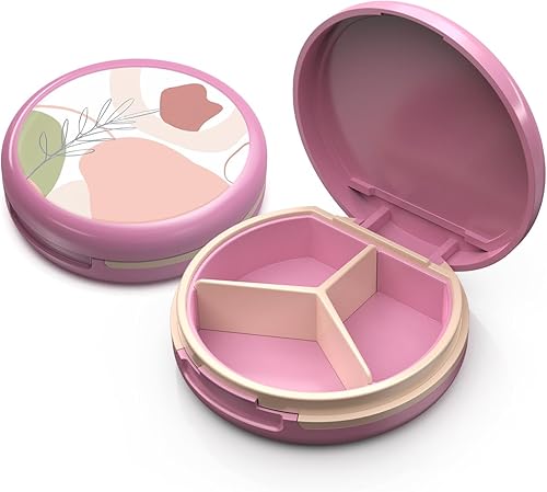 Miniatura 31 de Serfeymi - Pastillero pequeño con 3 compartimentos, pastillero portátil para bolso o bolsillo, estuche compacto y mini para viajes - Adecuado