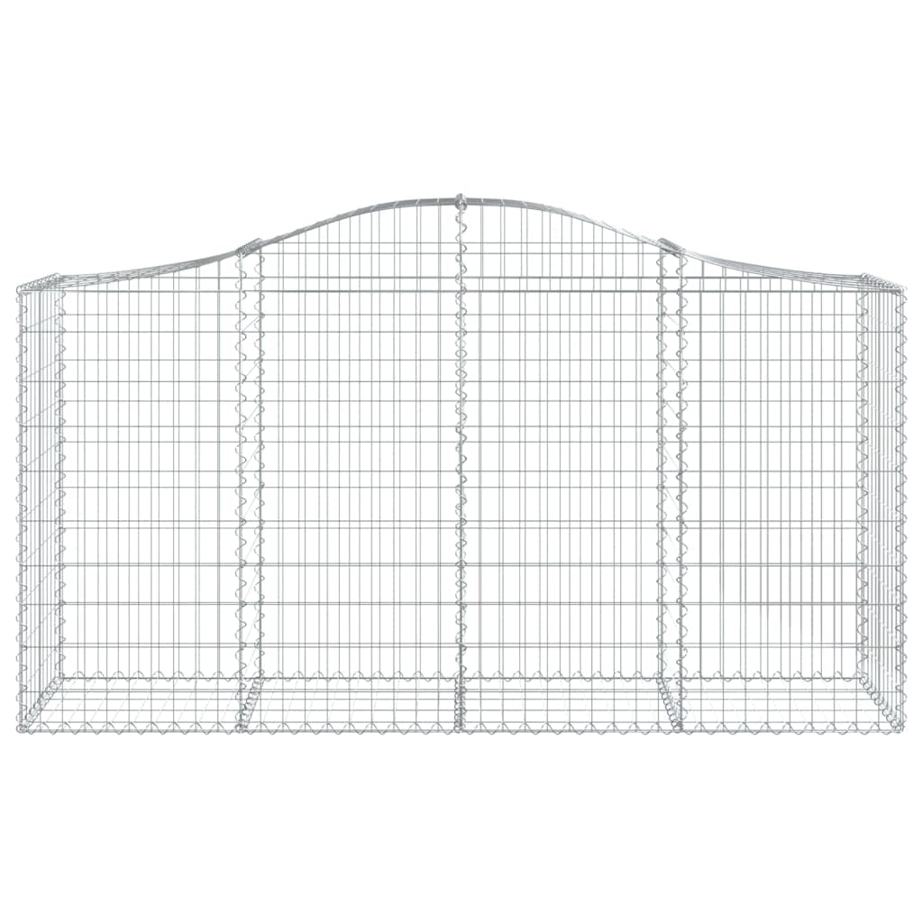 Gaviones de arco alto 7 piezas. 200x50x100/120cm Hierro galvanizado para barreras de jardín y protección de la privacidad, gaviones duraderos resistentes a la corrosión gaviones decorativos