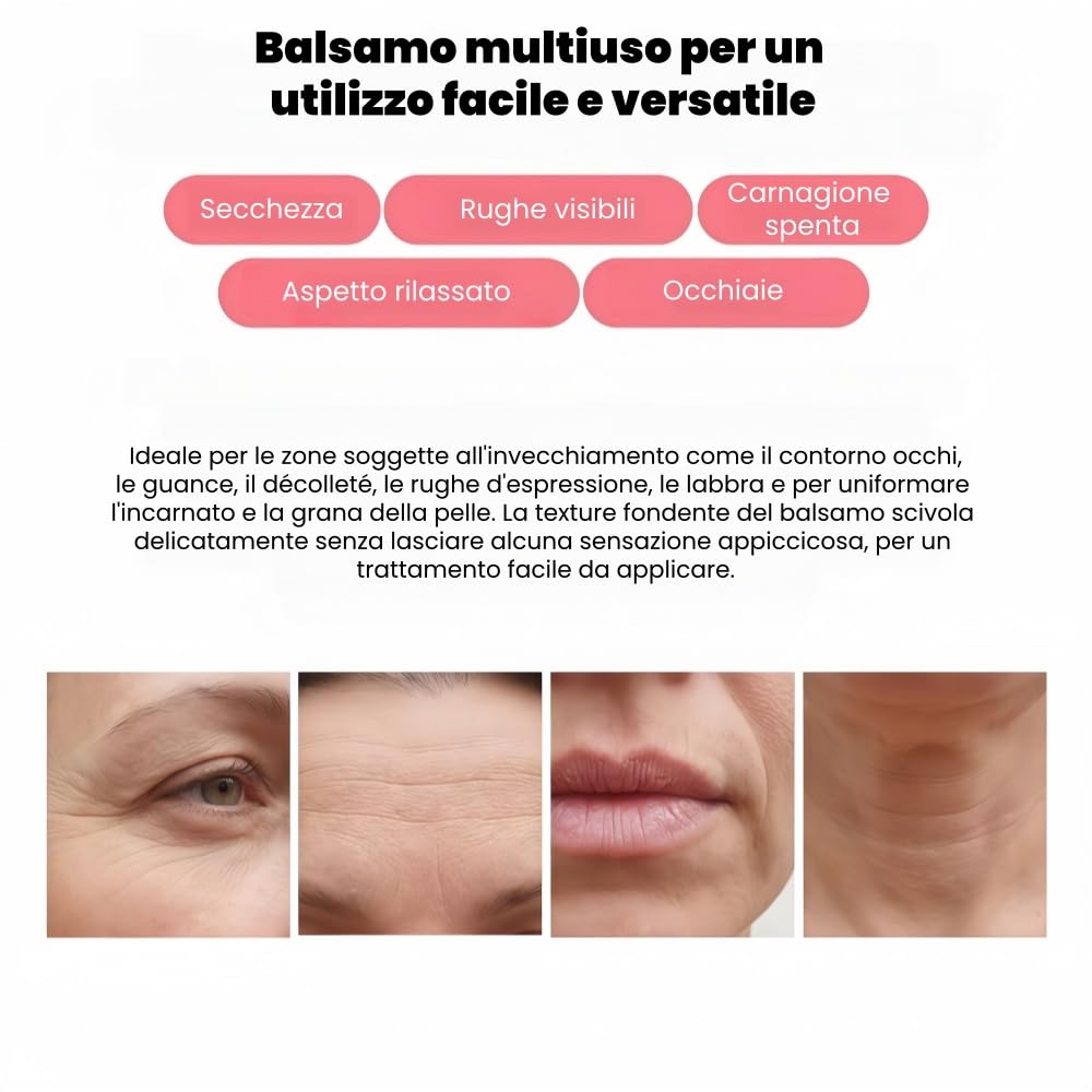 Leviova Stick idratante al collagene di rosa, effetto rimpolpante, texture non grassa, utilizzabile come base trucco per viso, labbra e collo