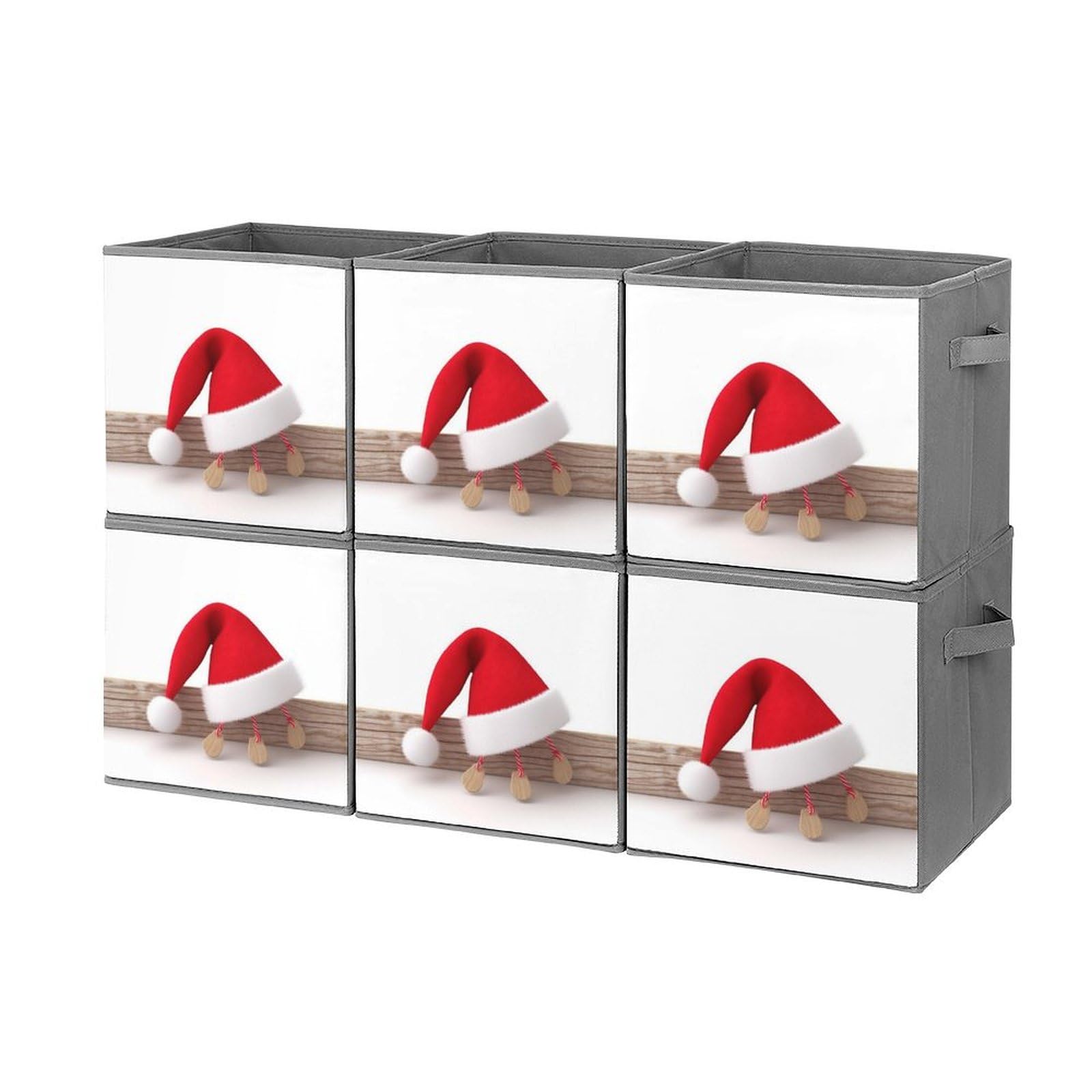 Boite de rangement ouverte lot de 6 bacs pliables en tissu pour vêtement et placard