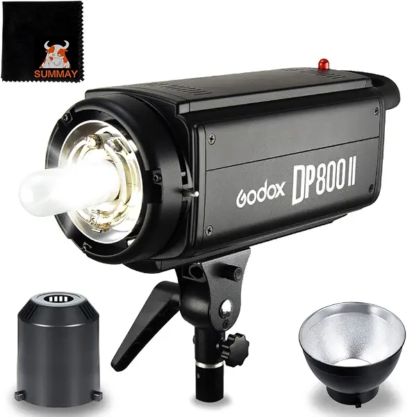 سعر ومواصفات مصباح اضاءة الفلاش الاحترافي ستوديو ستروب DP-800II بقدرة 800 وات من جودوكس 220 فولت 2.4G اتش اس اس 1/8000 ثانية لتقديم التصوير الابداعية (B07ZT7XR1T) على Amazon EG