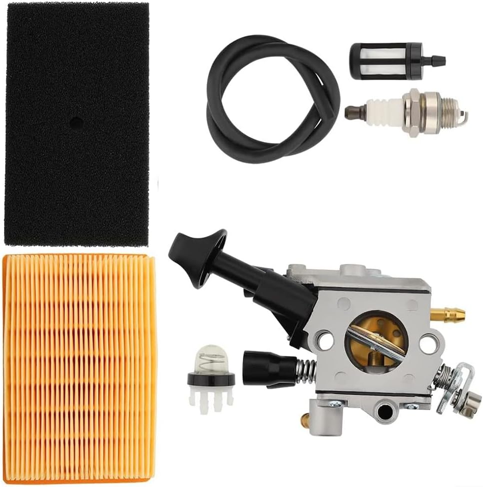 Carburetor Replacement Kit, Carburetor For Backpack Blower BR350 BR350C SR430, for Stihl BR430 BR450 SR450 SR430, Brass Carburetor Air Filter Repower Kit