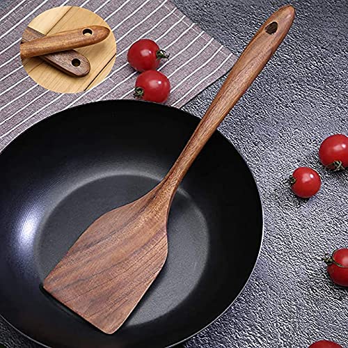 Spatule En Bois De Hêtre 33 Cm - Durable, Naturelle, Non Toxique Et Haute Résistance à La Chaleur Pour Ustensiles De Cuisine Anti-adhésifs