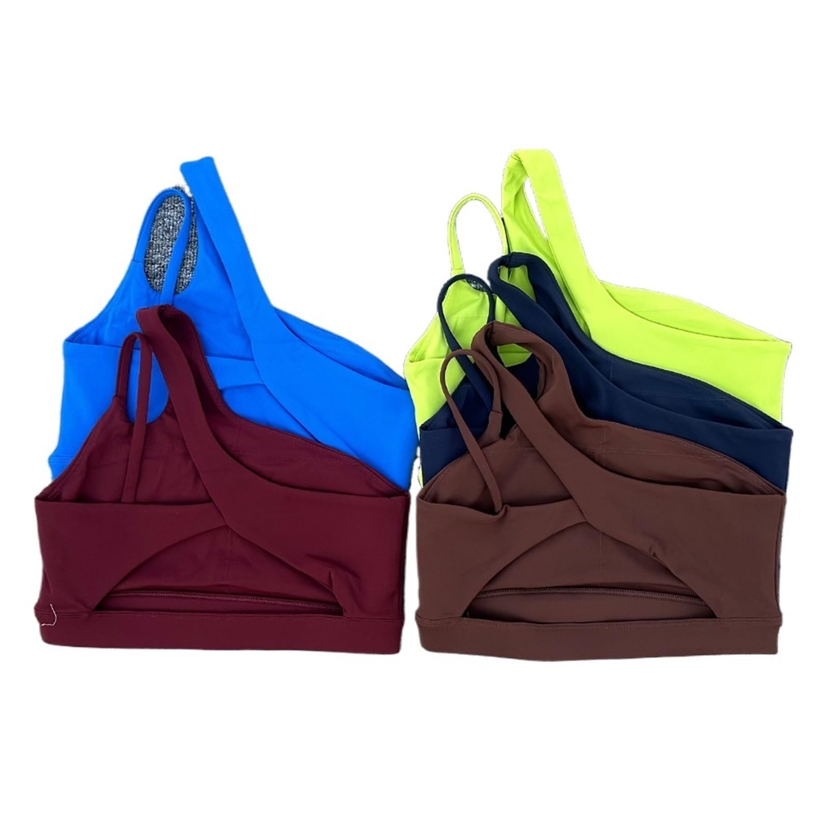Top Palestra Donna Reggiseno Sportivo da Donna, con Spalline Oblique, for Yoga e Palestra, con Schiena Bellissima.(Brown,L)