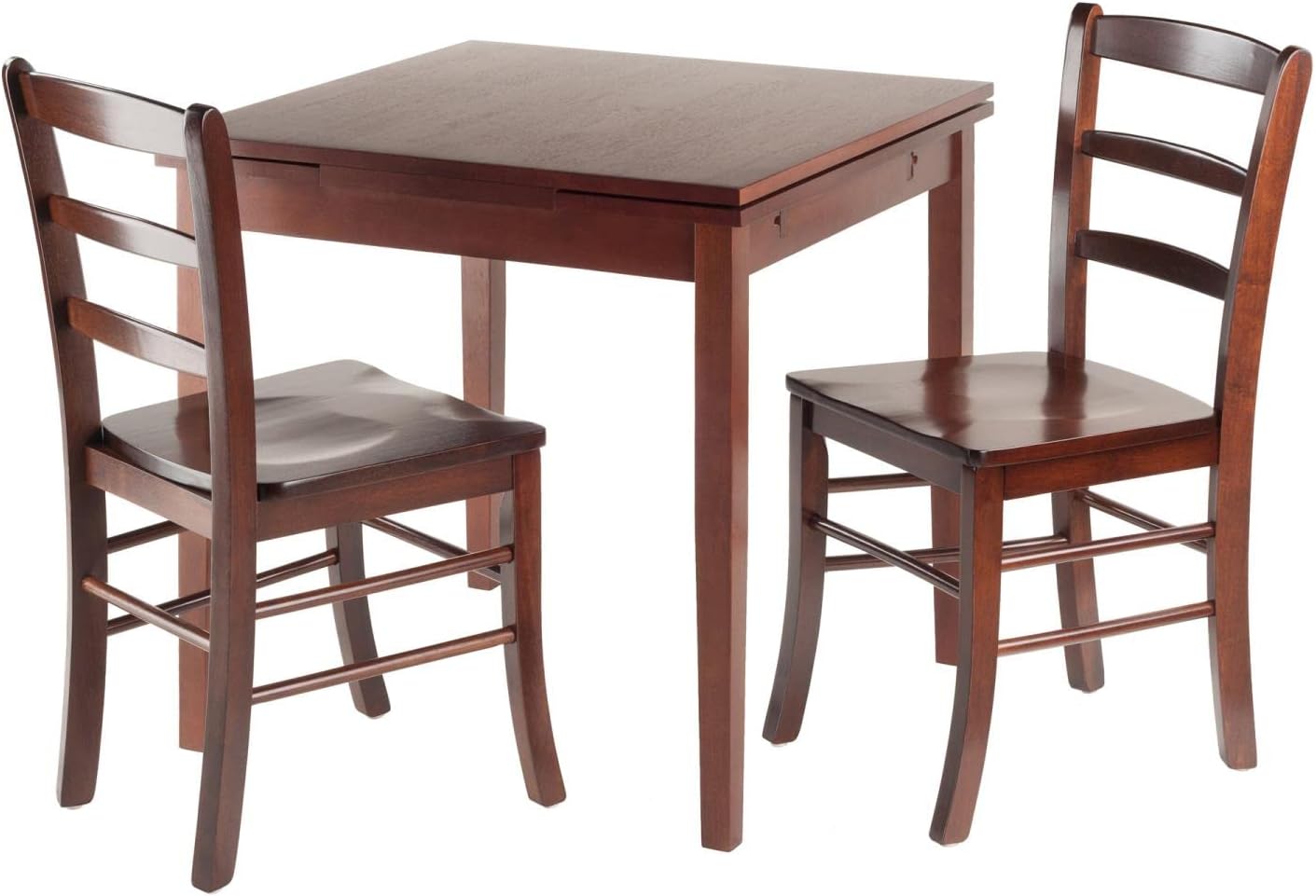 Winsome Wood Pulman 3-Pc Set Extension Table 2 Ladder Back Chairs
