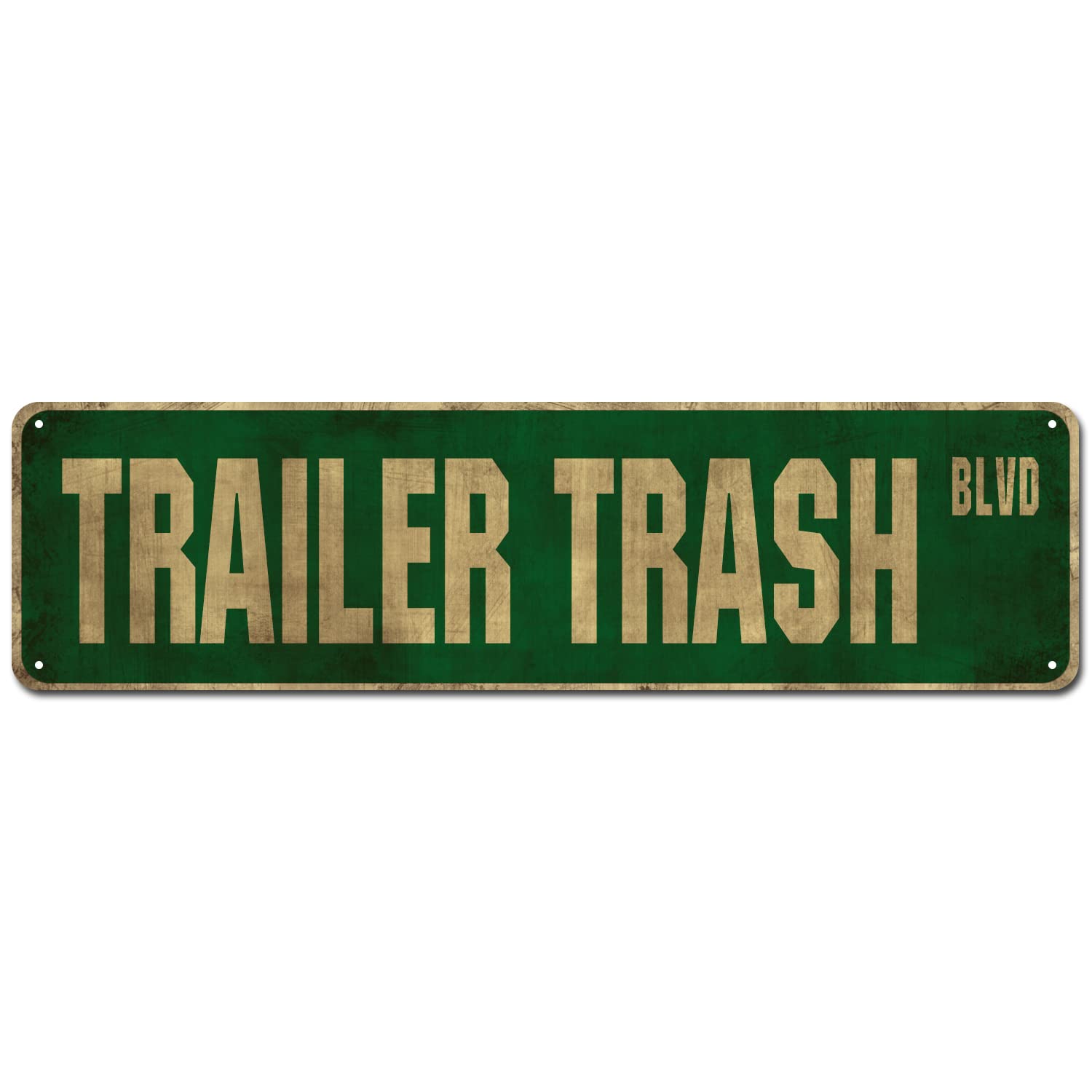 Trailer Trash BLVD Retro Tin Signs Plaque Aluminum Metal Sign Quotes Home Bedroom Kitchen Restaurants Wall Aluminum Gift Yard Coffee Decor 4x16 Inch