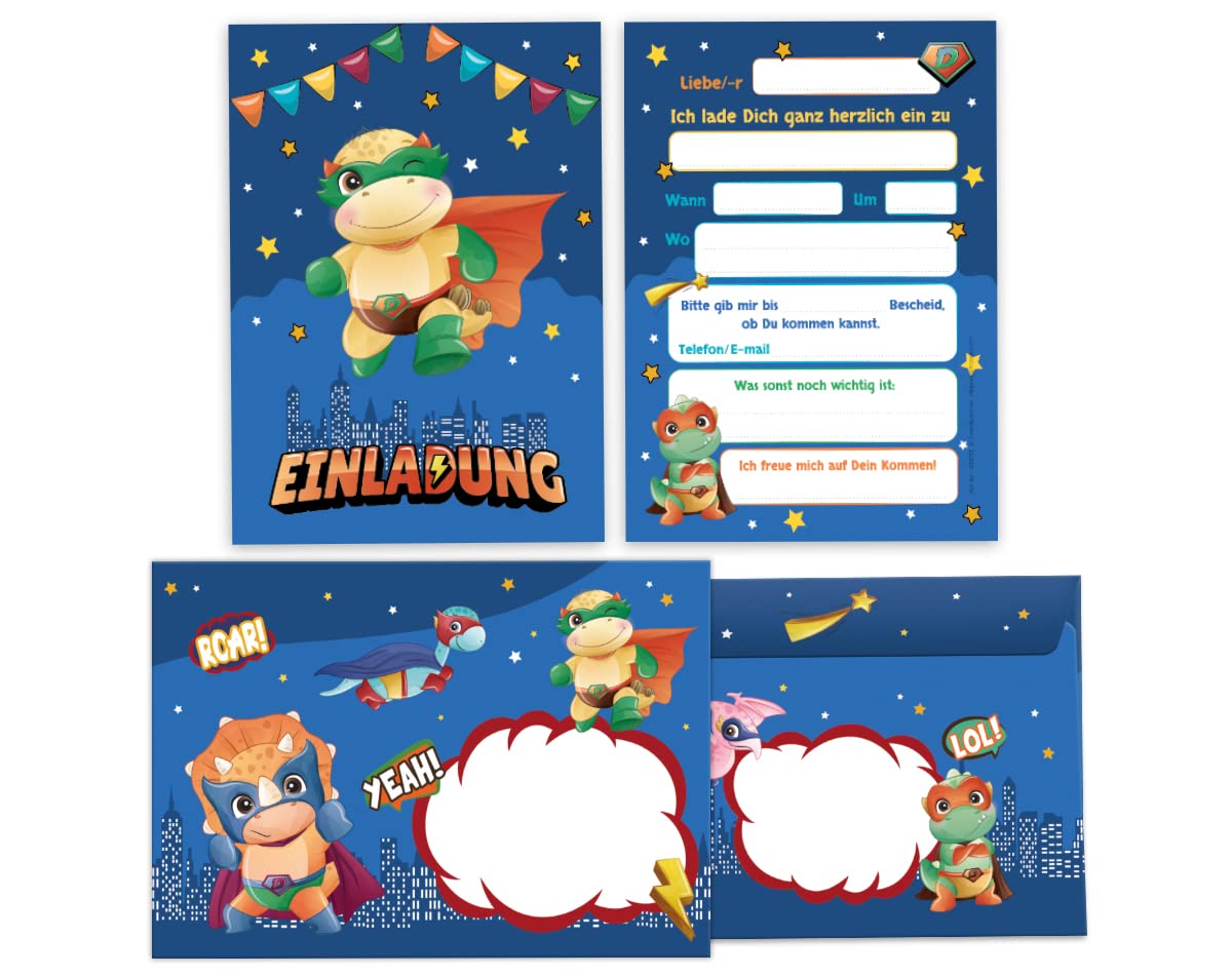 LWMTT Carte Invitation Anniversaire Garcon 12 Pièces, Cartes