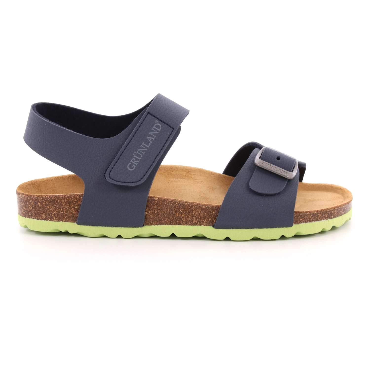 Sandalo Bambino GRUNLAND Light SB0234 - Colore Blu-Lime, Taglia 29 EU, Con Fibbia A Strappo