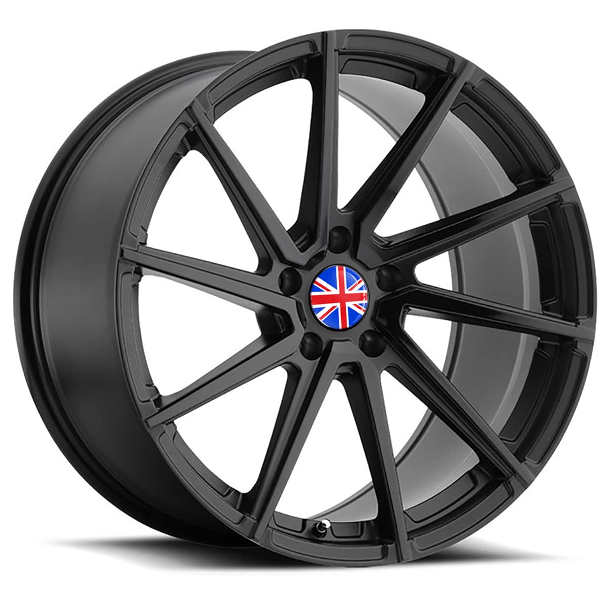 2 Inch Center Cap Covers 4X Union Jack Wheel Center Caps For Mini Cooper - Black/Grey UK Flag Style Hub Cap Covers Union Jack Center Caps