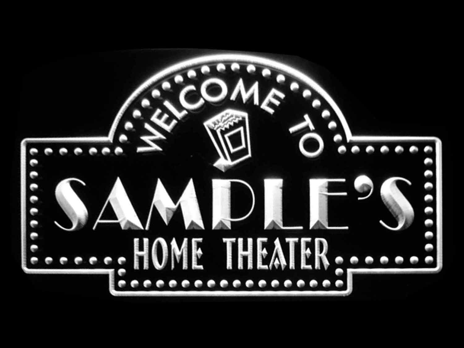 ADVPRO Name Personalized Custom Home Theater Bar Neon Sign White 12x8.5 inches st4s32-ph-tm-w