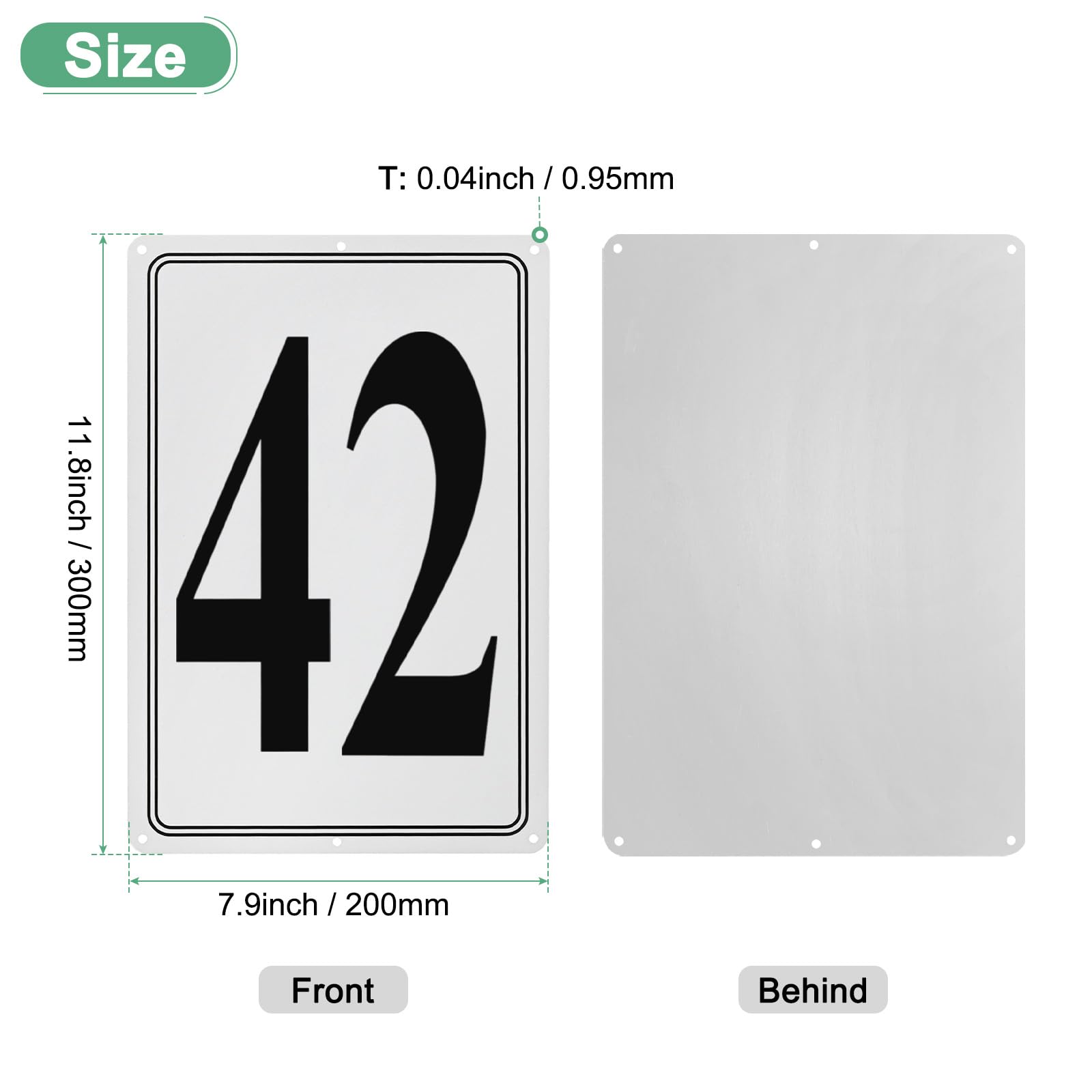 M METERXITY Aluminum Number Sign 42, 11.8 Inch House Numbers and Metal Letters, Parking Spot Letter Signs - Image 3