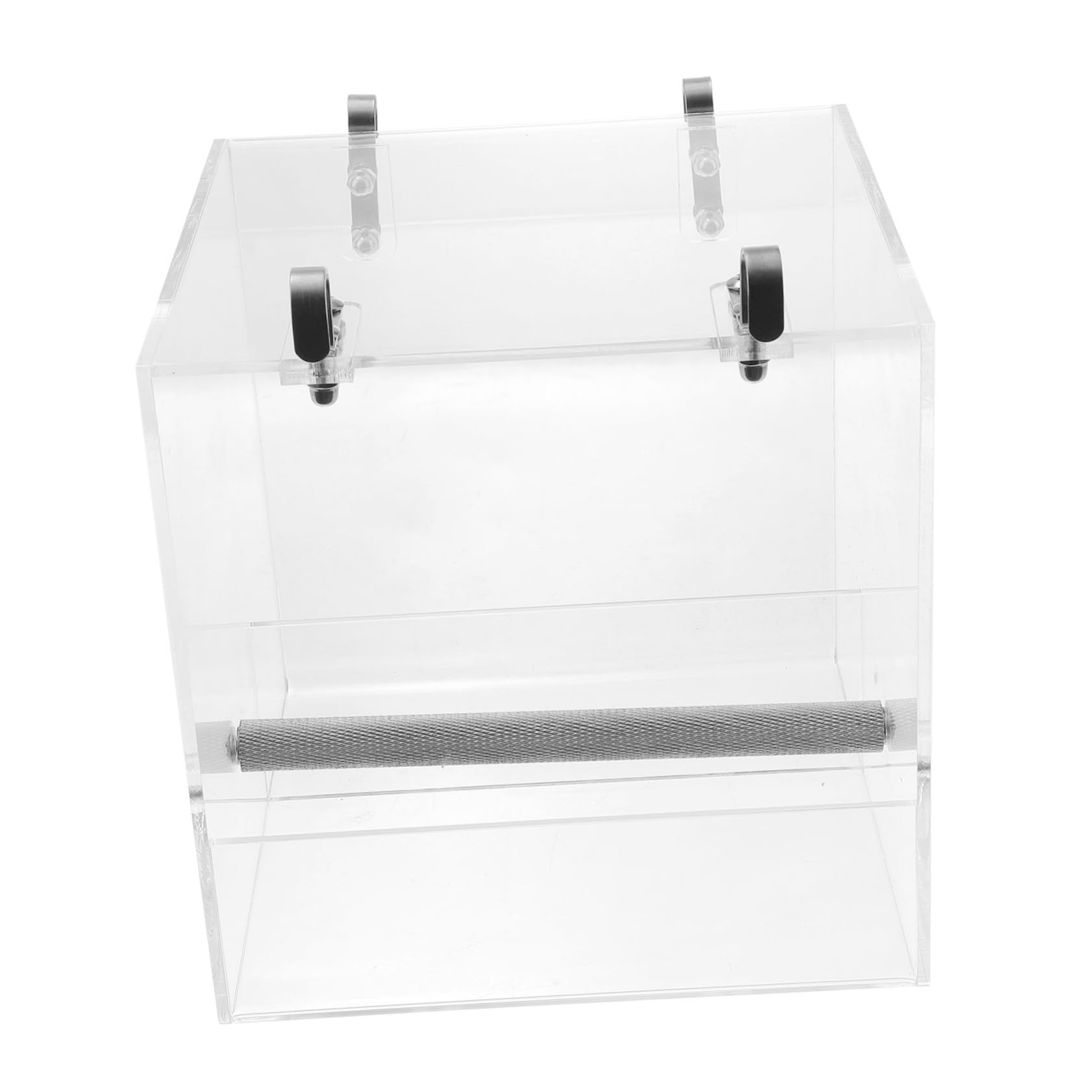 Mangiatoia Automatica in Acrilico per Pappagalli Grandi Ciotola per Acqua e Cibo da Facile da Installare e Pulire per Gabbie e Voliere di Uccelli Piccoli