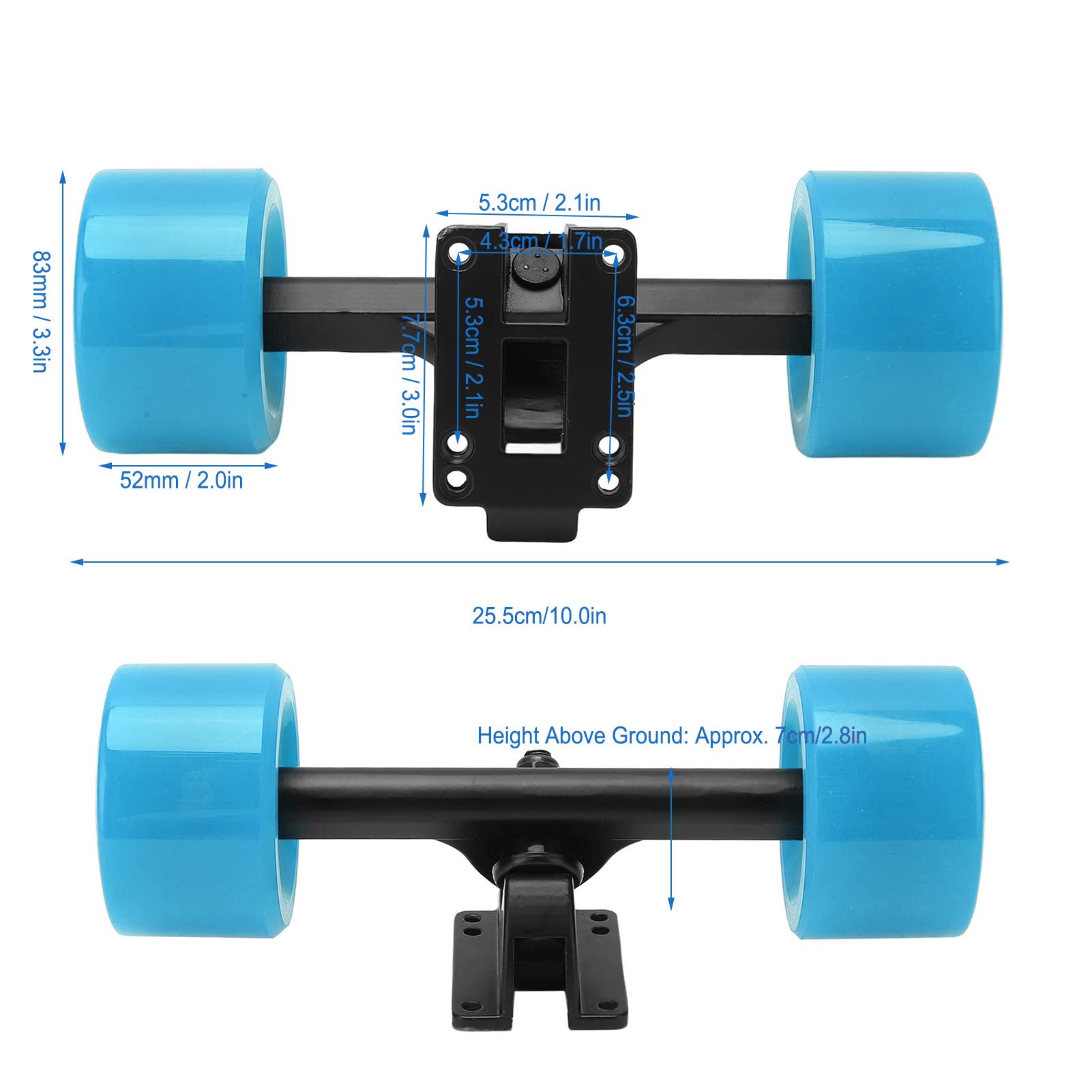 Skateboard Truck and Wheels 82A Hardness High Acuracy Stable Skateboard Accessories for Electric Skateboards (Blue)
