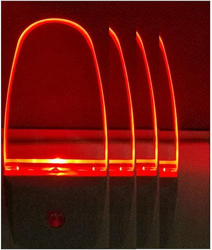 GREENIC Lámpara LED de luz nocturna enchufable, paquete de 4 con sensor de luz ROJO