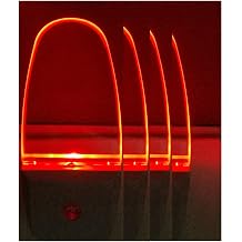 GREENIC Plug in LED Night Light Lamp 4 Pack with Light Sensor RED