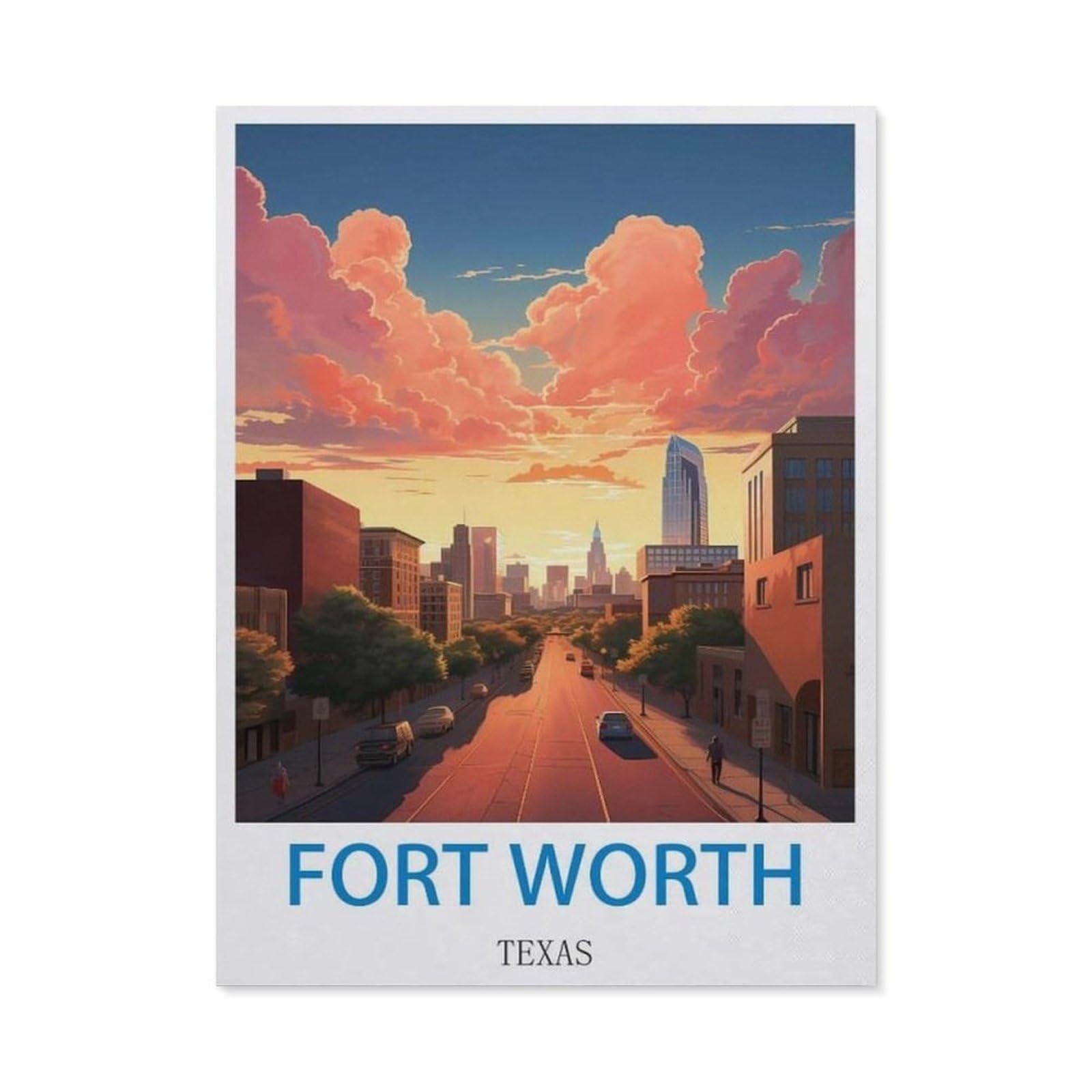 Vintage Art Metal Signs Funny Sign，Fort Worth Texas(30x40cm）