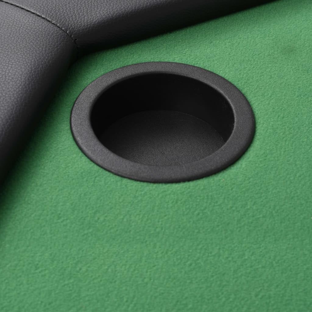 vidaXL Tablero de Póker Plegable 8 Jugadores Octagonal Verde Mesilla Auxiliar