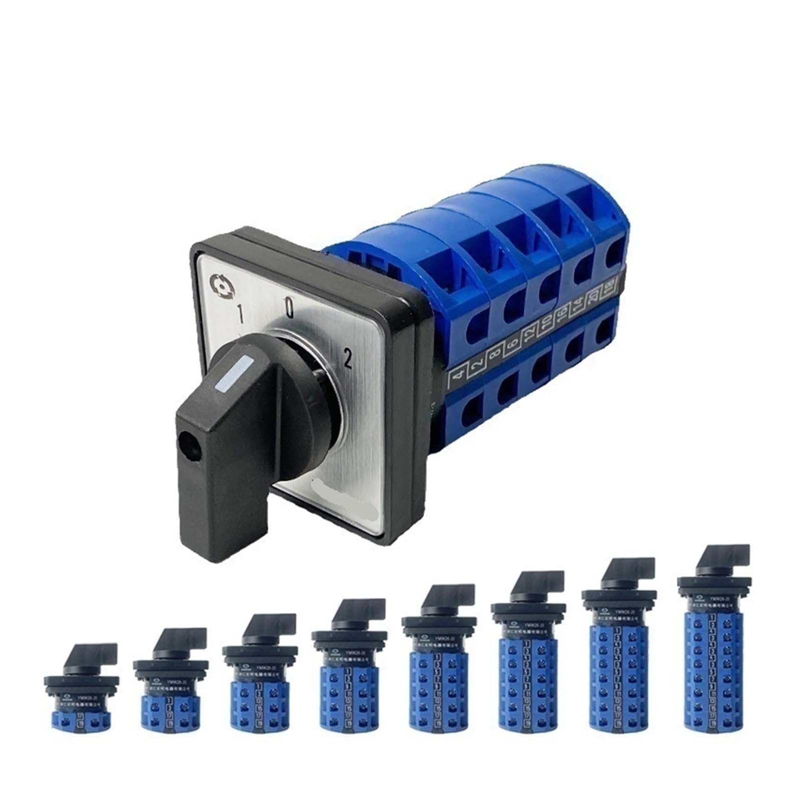 BKGWCSOR LW26-25 Series YMW26 25A 690V Silver Changeover Cam Switch 1-8 Poles 3 Positions Rotary Selector LW28-25(25A-102,2P-8 Terminals) Switches